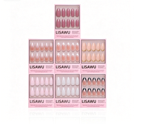 Medium Almond Icons press-on nails in black shade