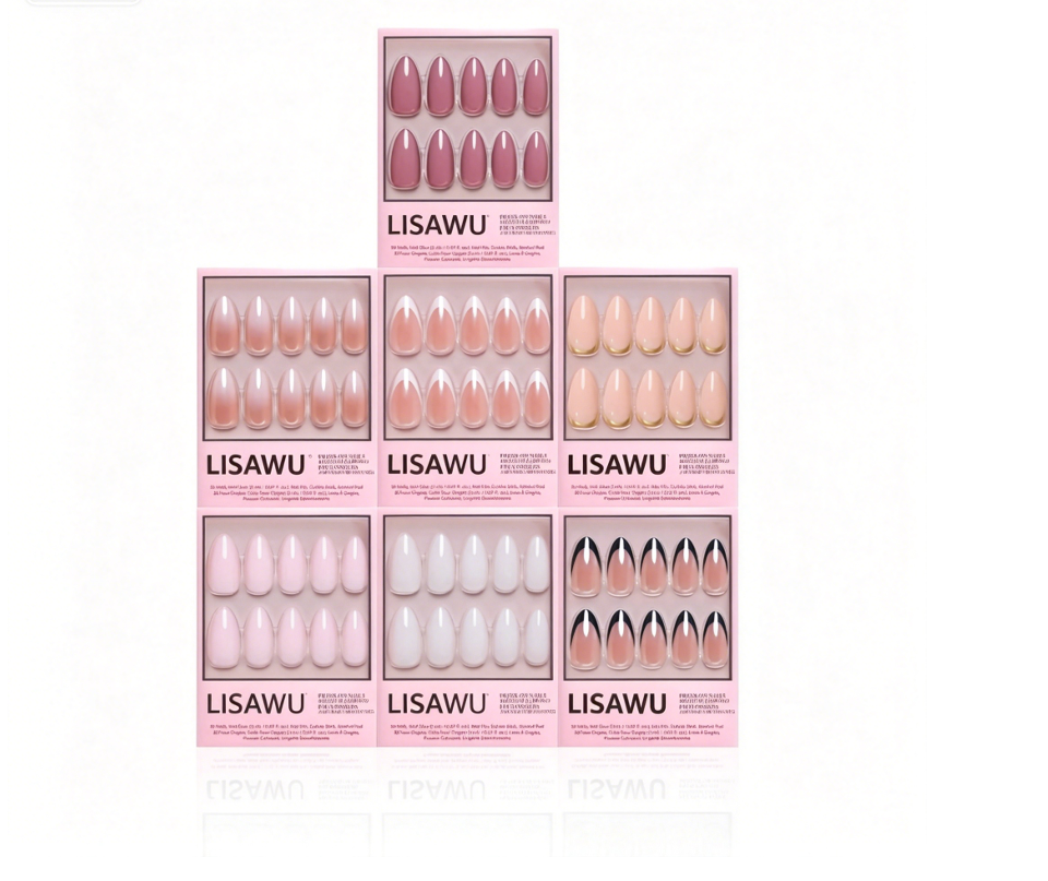 Medium Almond Icons press-on nails in black shade