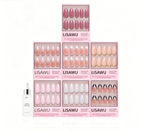 Medium Almond Icons press-on nails in nude shade