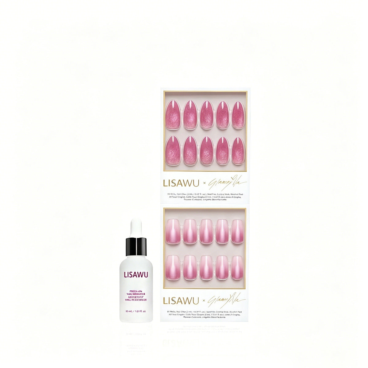 MEDIUM RARE press-on nails with pearl finish
