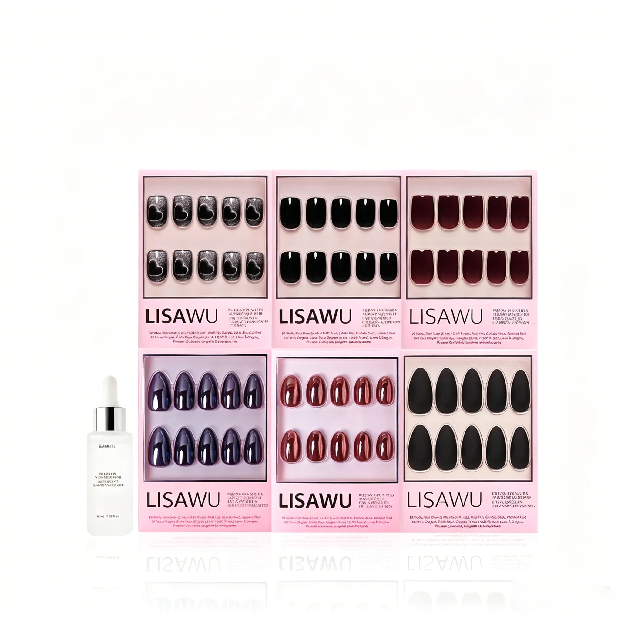 Meet At Midnight press-on nails in gray shade