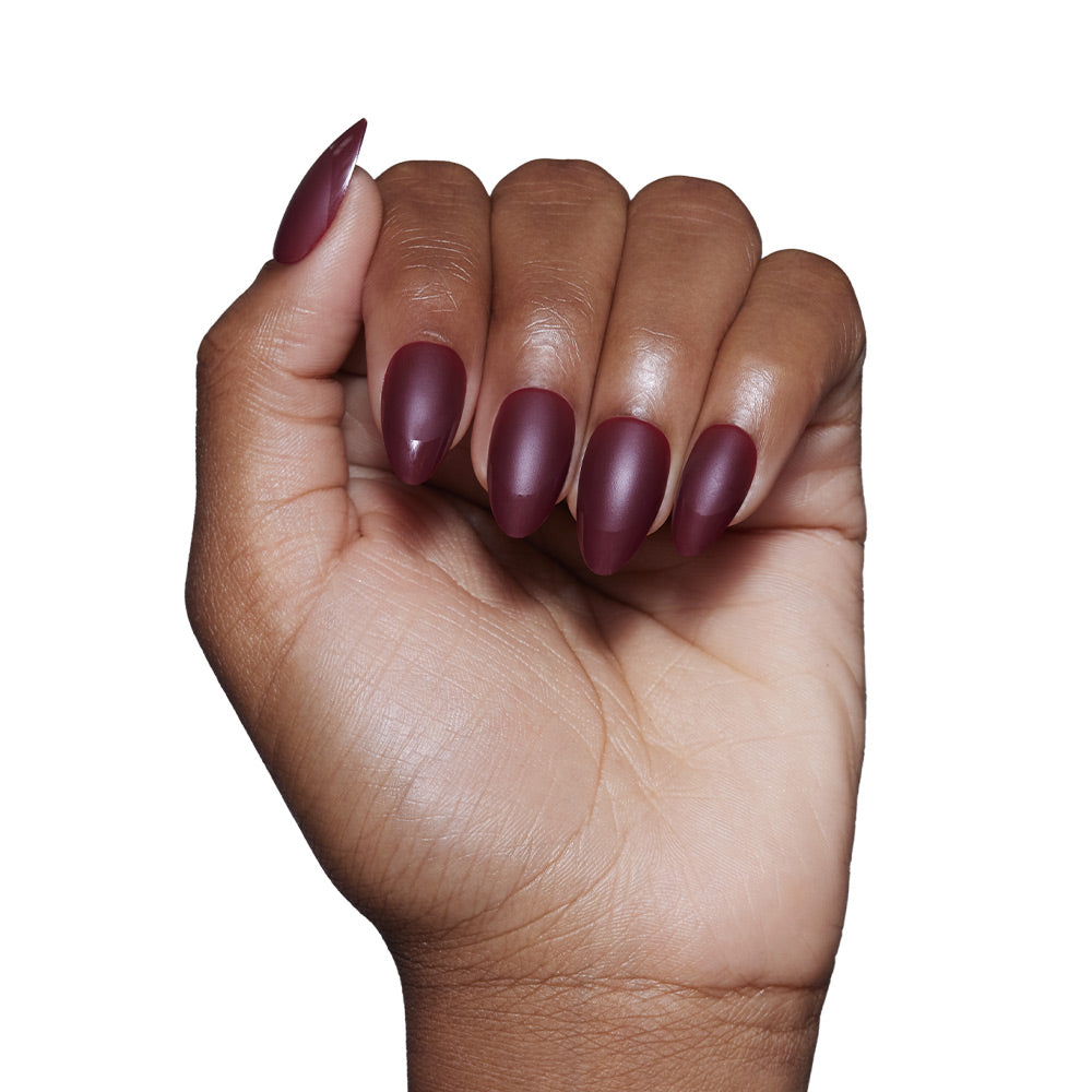Merlot press-on nails with matte finish