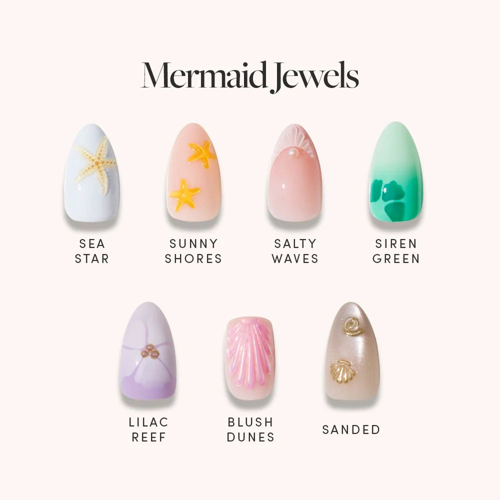 Lisawu Mermaid Jewels press-on nail bundle style selection