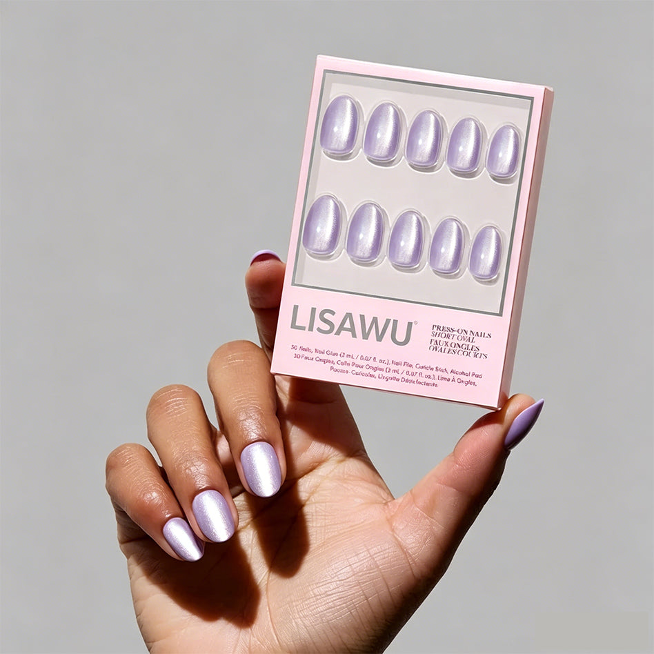 Mermaid's Tail press-on nails in purple shade