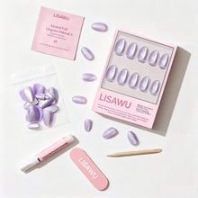 Mermaid's Tail press-on nails - oval shape, short length