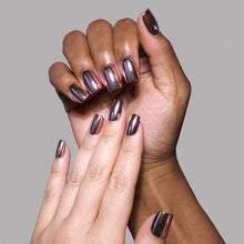 Metallic Blush press-on nails - squoval shape, short length