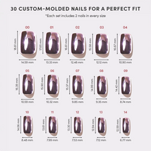 Metallic Blush press-on nail bundle - full set view