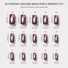 Metallic Blush press-on nail bundle - full set view