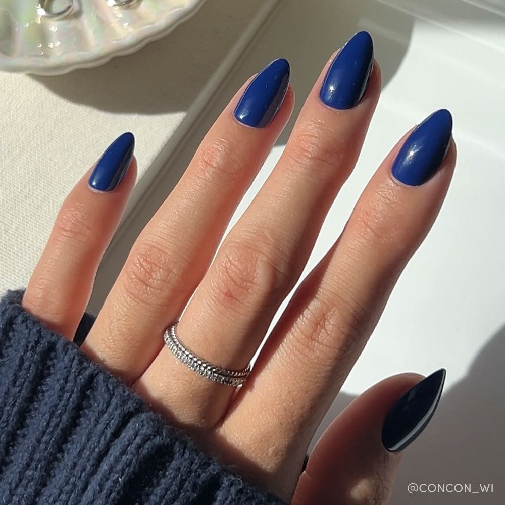Midnight Blue press-on nails in blue shade