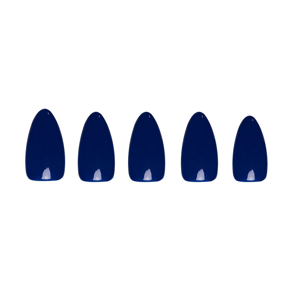 Midnight Blue press-on nail design - solid color style detail