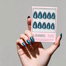 Midnight Teal press-on nails in green shade