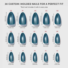 Midnight Teal press-on nail design - solid color style detail