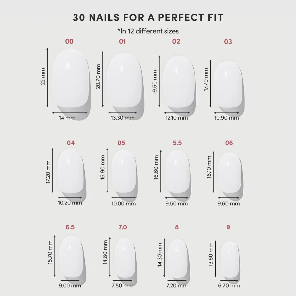 Milk Bath press-on nail design - solid color style detail