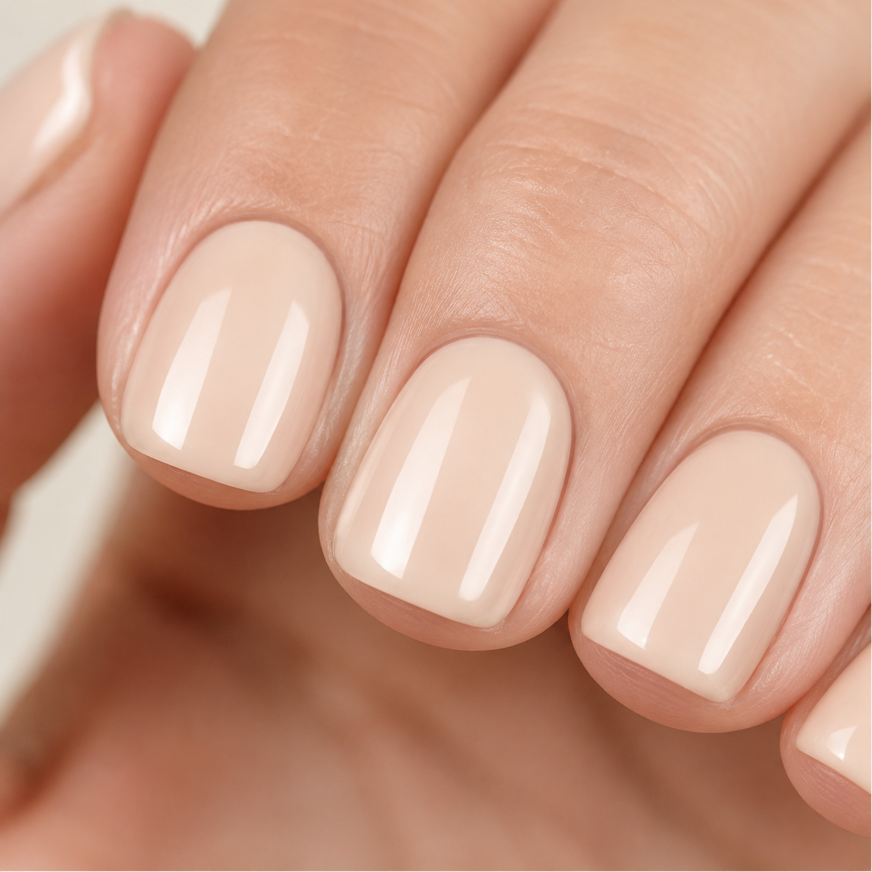 Milky Nude Short Square Press-On Nails press-on nail bundle - full set view