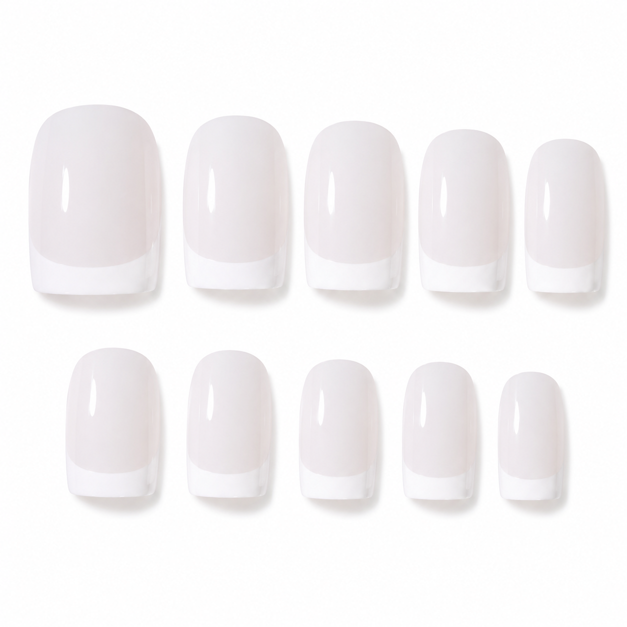 Milky White French Square Press-On Nails press-on nails product detail