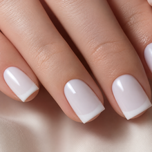 Milky White French Square Press-On Nails press-on nail bundle - full set view