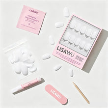 Milky White press-on nails with glossy finish