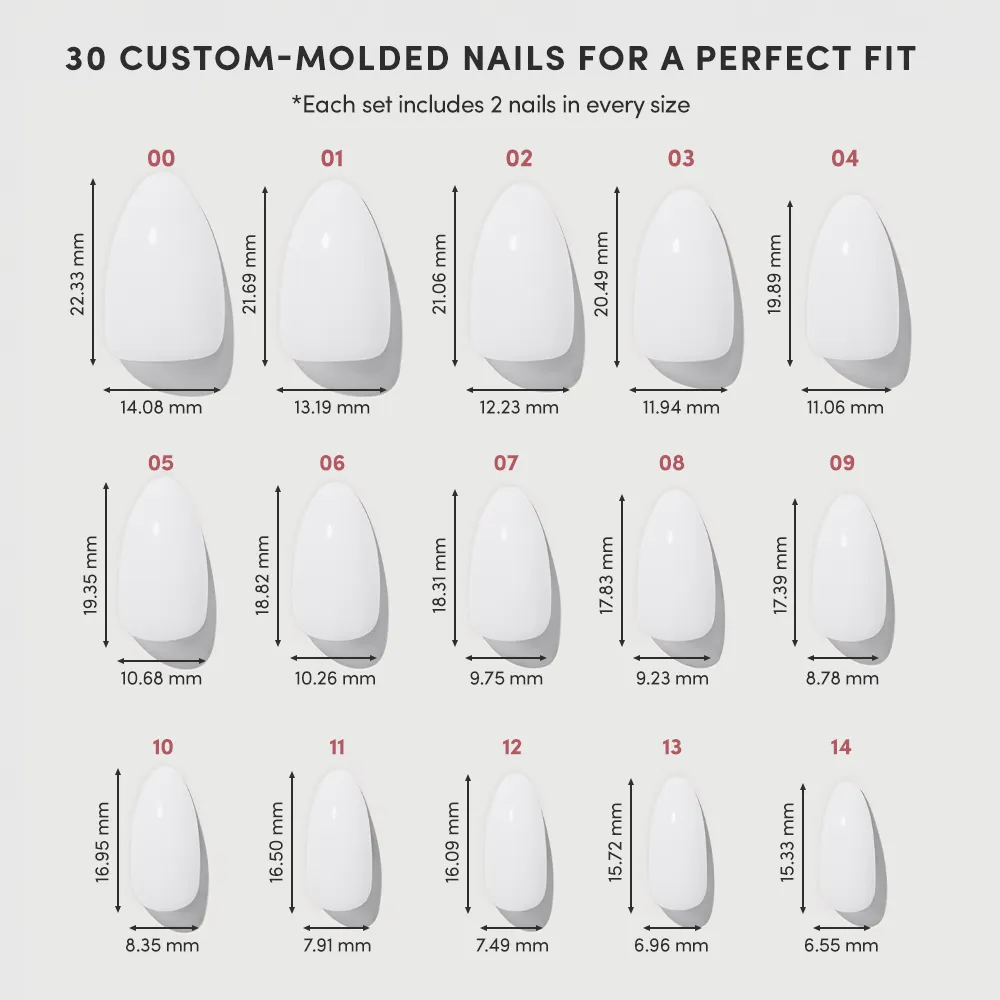 Milky White press-on nail design - solid color style detail