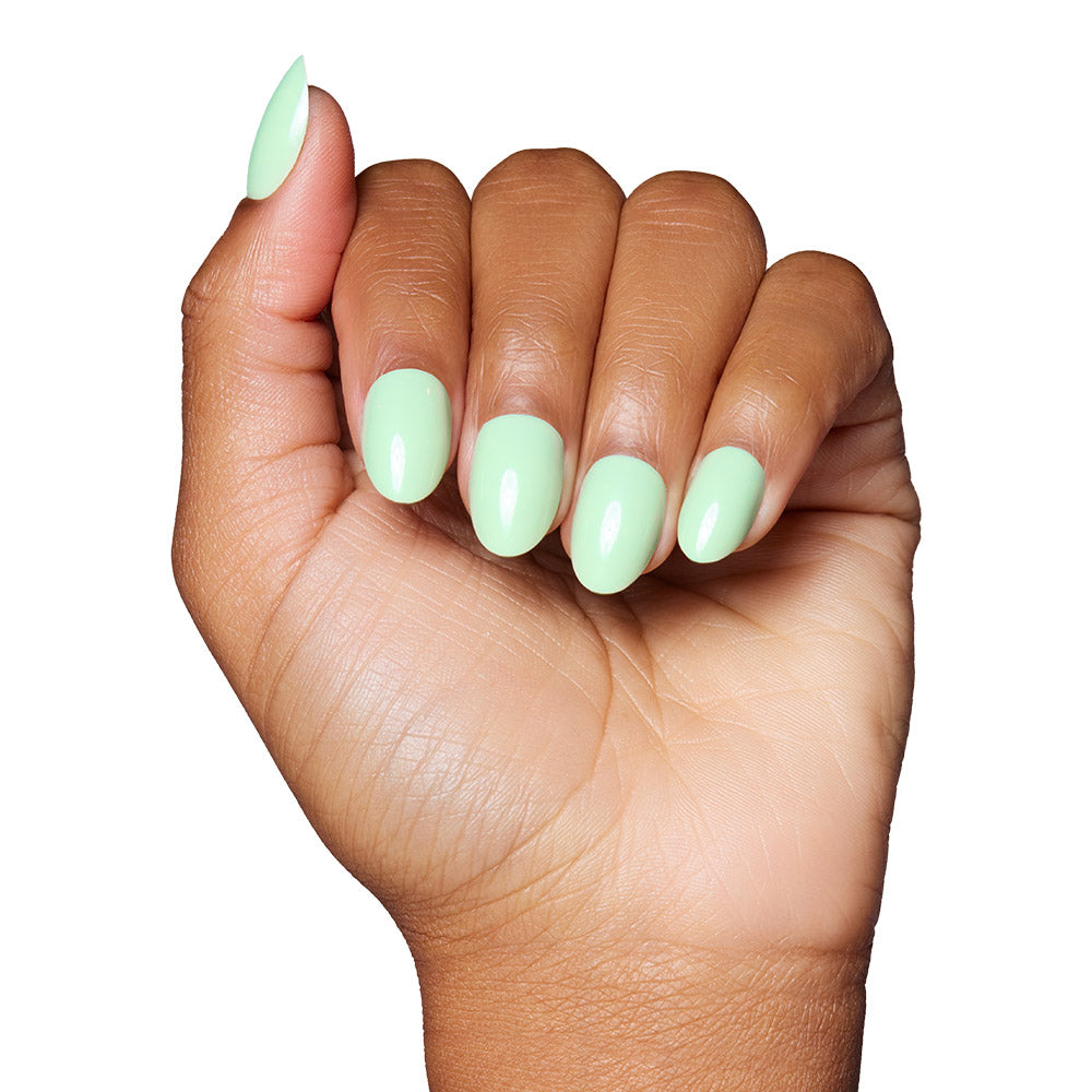 Mint Green press-on nails - oval shape, short length