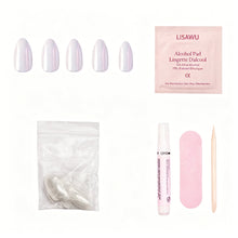 Moonlight press-on nails - almond shape, short length