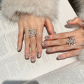 Moonlit Galaxy – Silver Crystal Pearl Press-On Nails