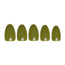 Moss Green press-on nail design - solid color style detail