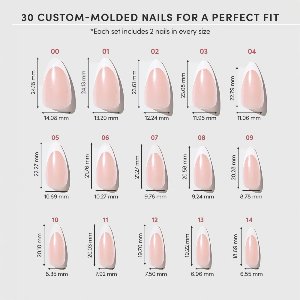 Mother Pearl press-on nails with glossy finish
