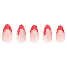 Mrs. Claus press-on nails with glossy finish