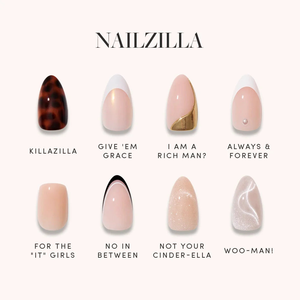 NAILZILLA press-on nails in black shade