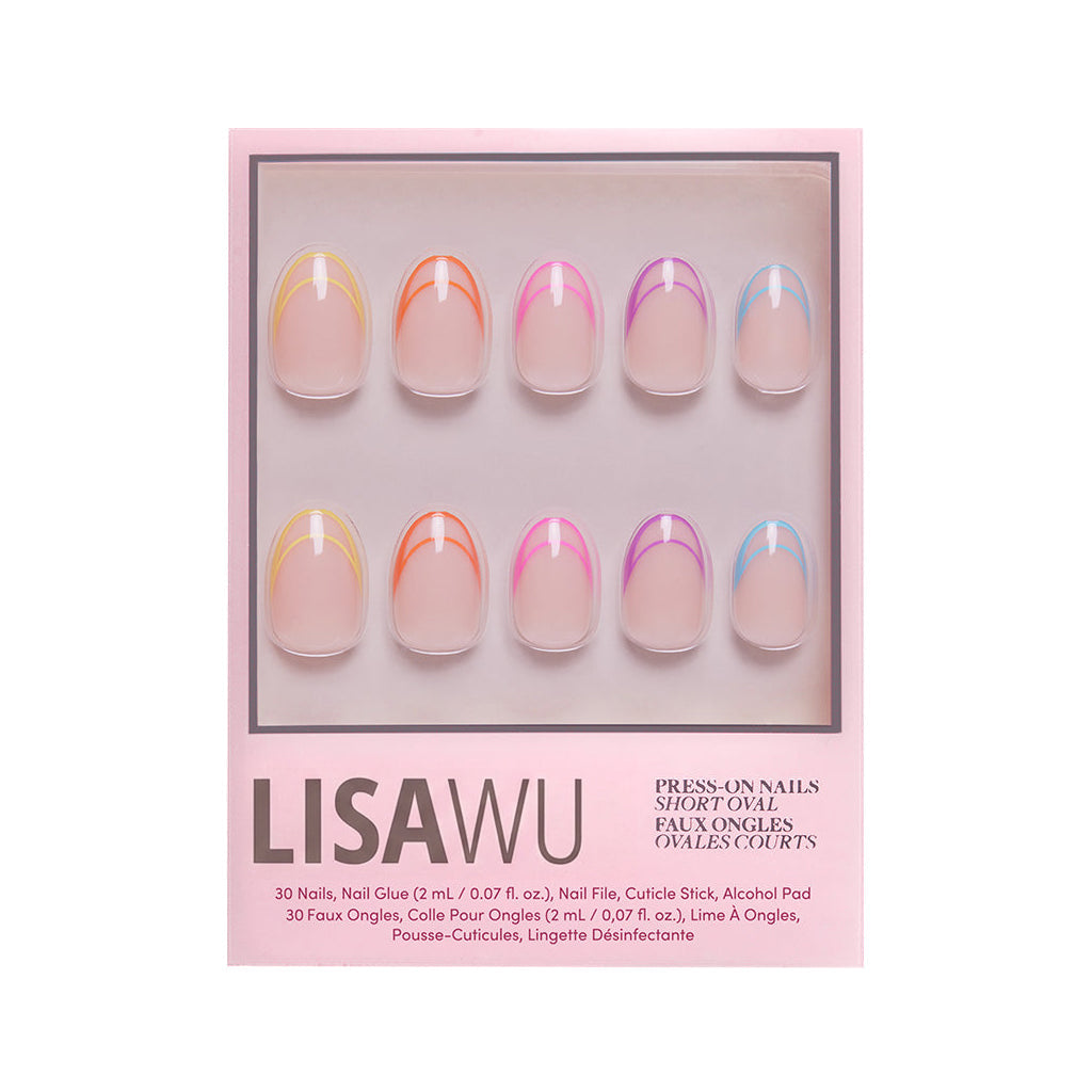 Neon Lights press-on nails in blue shade