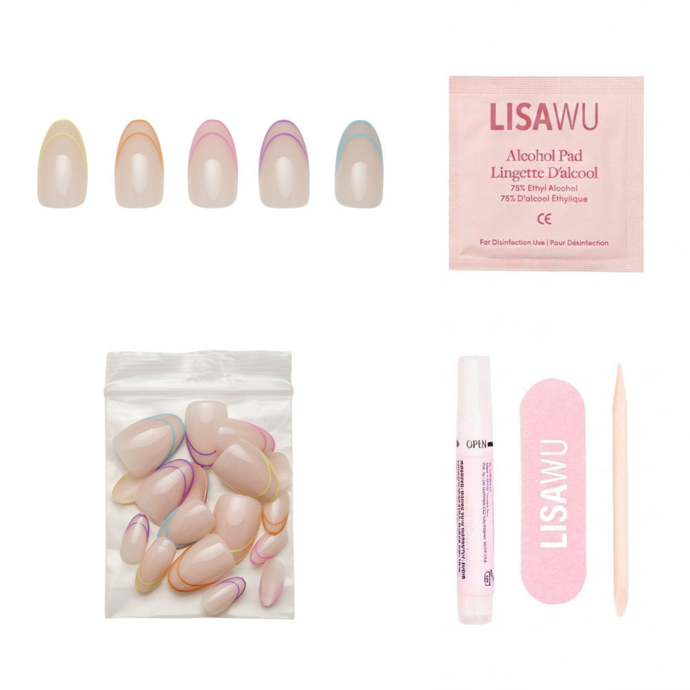 Neon Lights press-on nails in nude shade