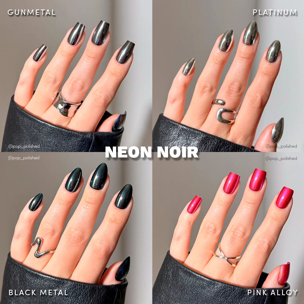 Lisawu Neon Noir press-on nail bundle manicure lifestyle photo
