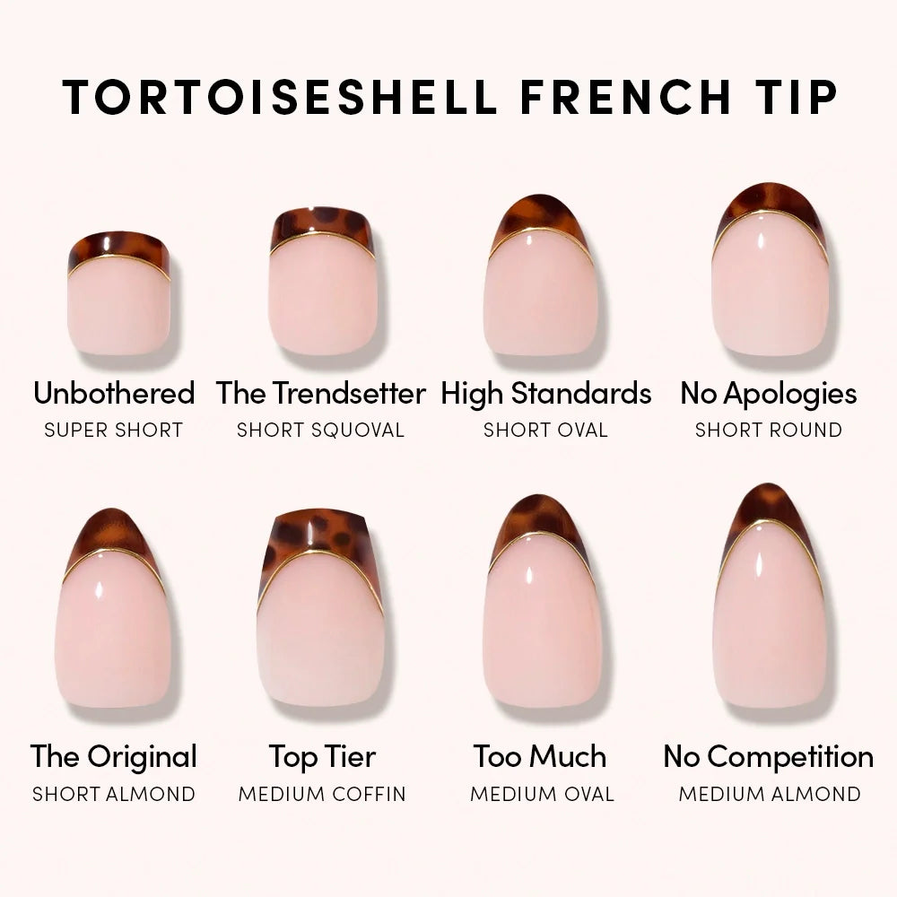 No Apologies press-on nails - round shape, short length