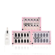 Noir Classics press-on nails - almond shape, short length
