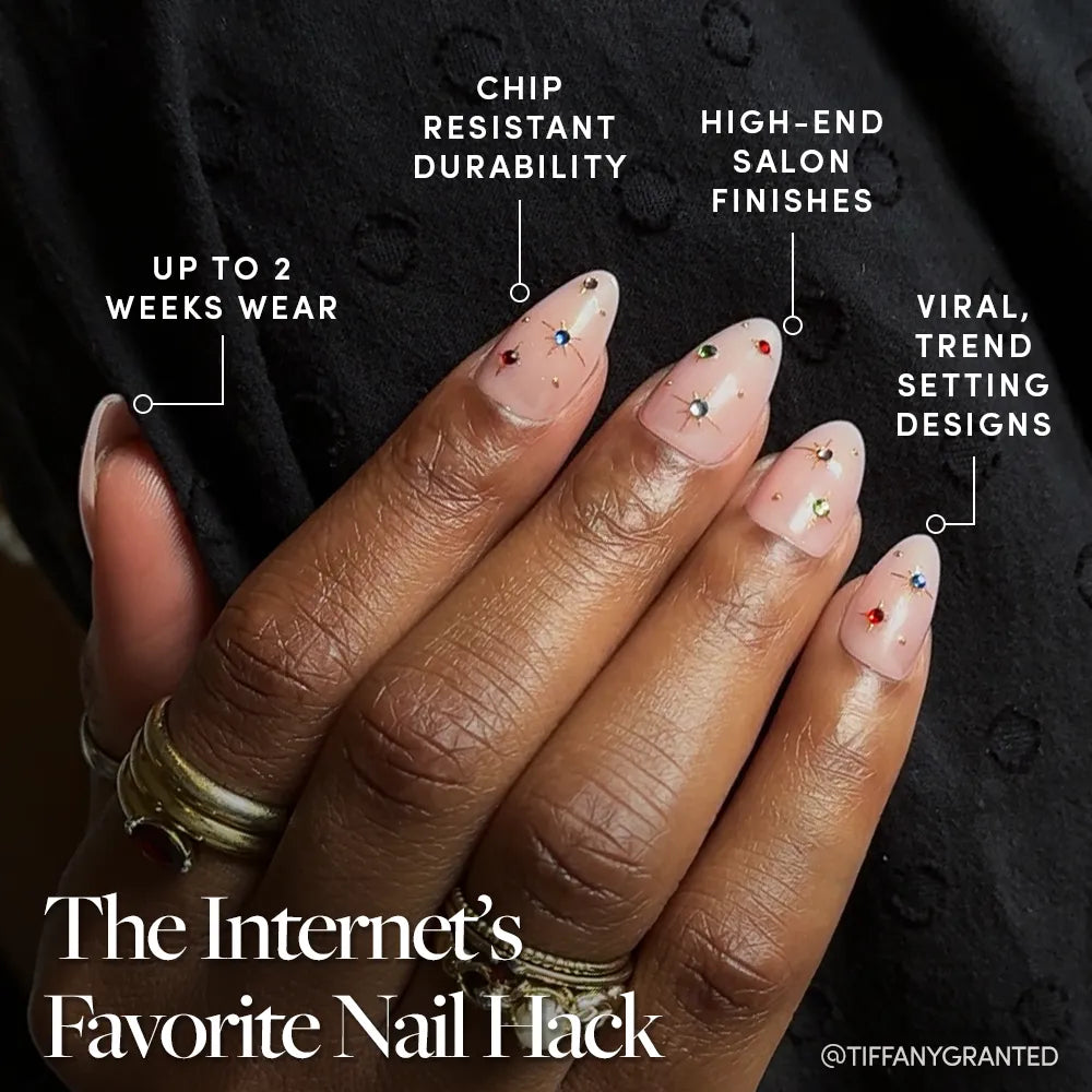 North Star press-on nails - almond shape, short length