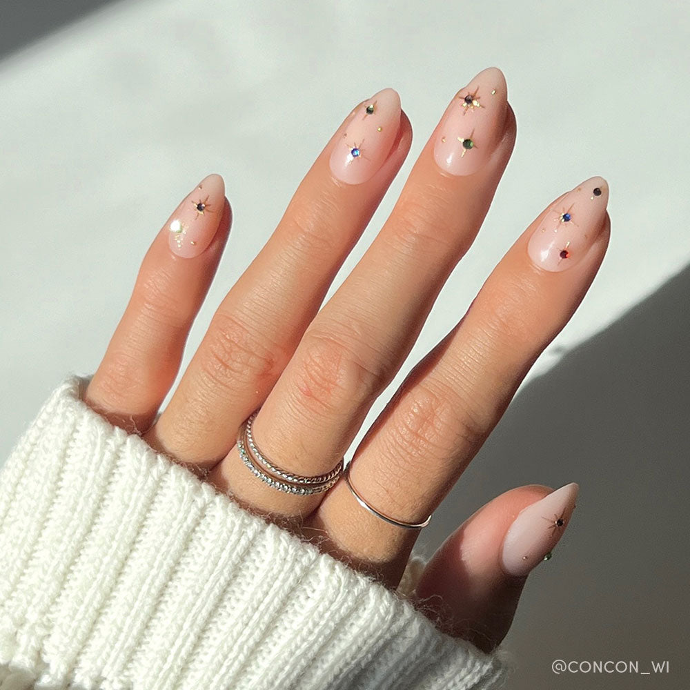 North Star press-on nails in gold shade
