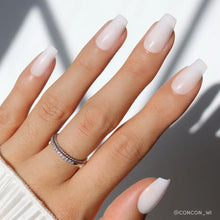 Oat Milk press-on nails in white shade
