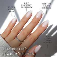 Oat Milk press-on nails with glossy finish