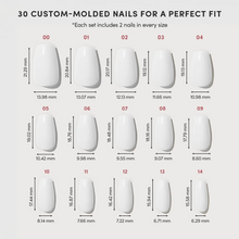 Oat Milk press-on nails - coffin shape, medium length