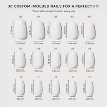 Oat Milk press-on nails - coffin shape, medium length