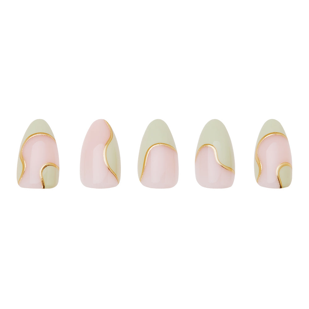 Olive You press-on nails with glossy finish