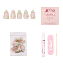 Olive You press-on nails - almond shape, short length
