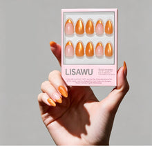 Orange Pop press-on nails with glossy finish