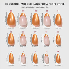 Orange Pop press-on nail design - polka dots style detail