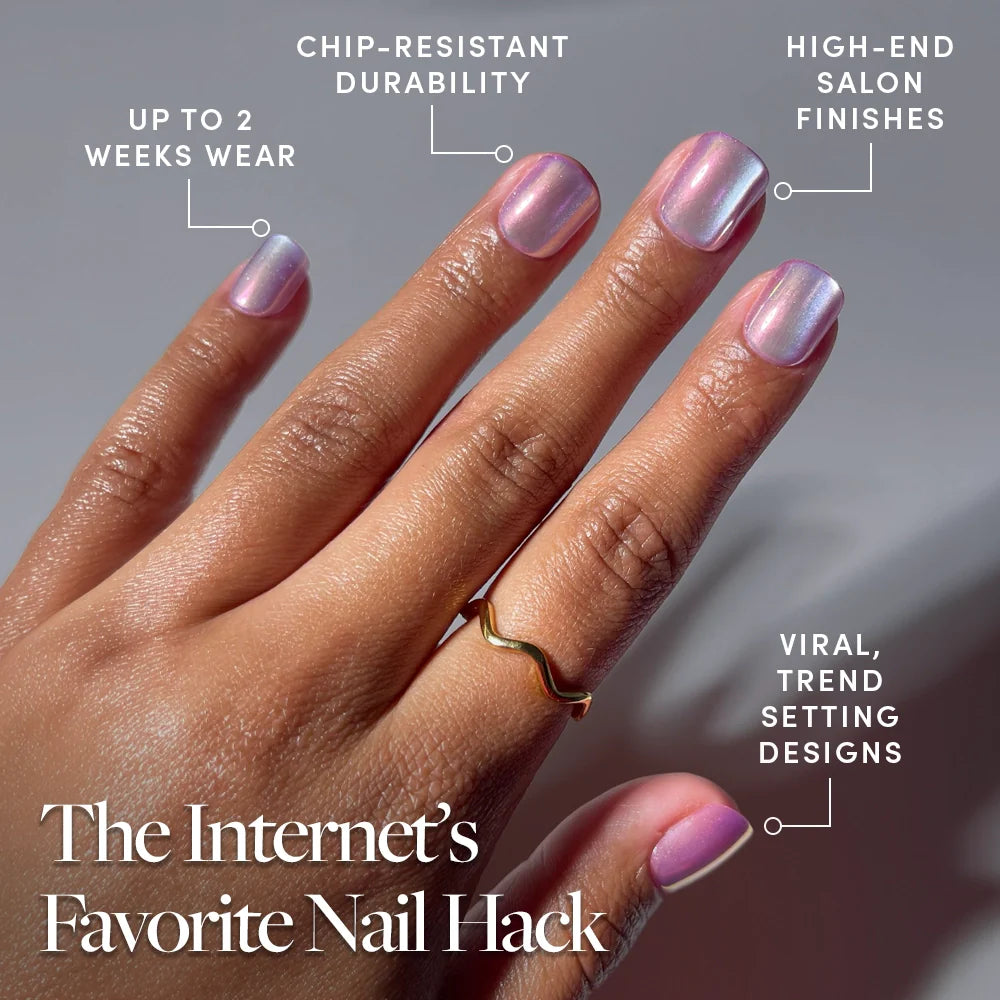 Oyster Baby press-on nails with velvet finish