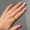 Oyster Glow press-on nails in blue shade