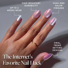 Oyster Glow press-on nails with velvet finish