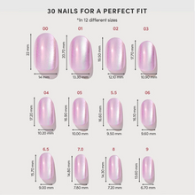 Oyster Glow press-on nails - round shape, short length