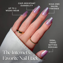 Oyster Opal press-on nails with velvet finish