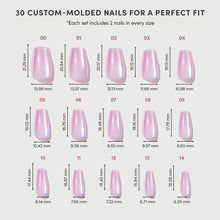 Oyster Opal press-on nails - coffin shape, medium length